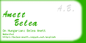 anett belea business card